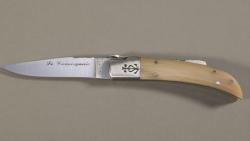 Couteau régional Le Camarguais n°10 trident forgé- 9 cm Corne de Bélier