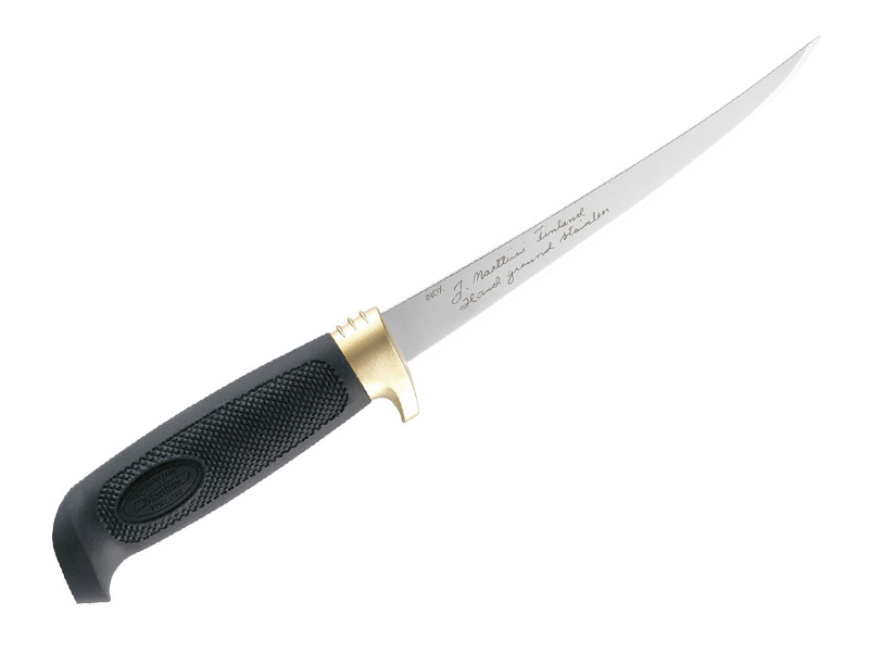 Poignard Marttiini Condor, lame à filets flexible 19 cm inox - manche gomme noir