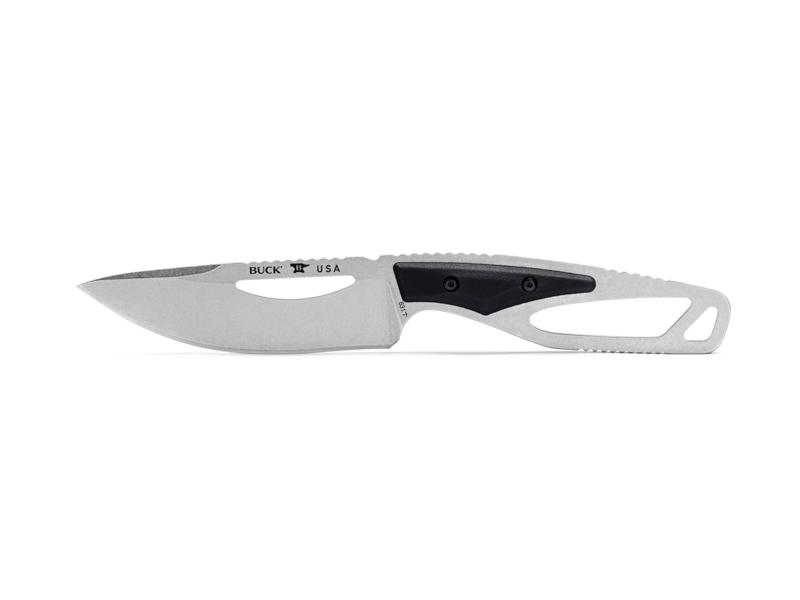 Couteau plat Buck Paklite Field Knife - lame 10 cm - manche à trous et plaquettes nylon noir