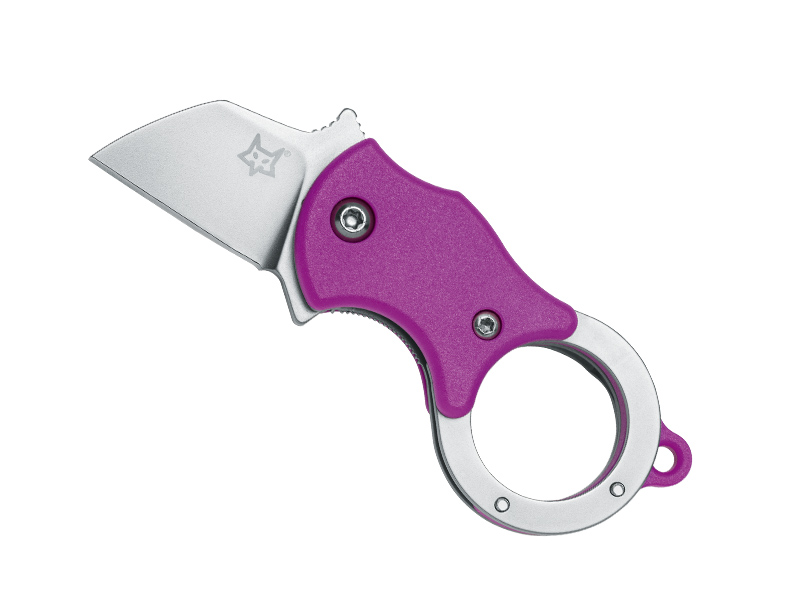 Couteau pliant Fox Mini-ta - manche 3,5 cm (6 cm avec anneau) nylon rose