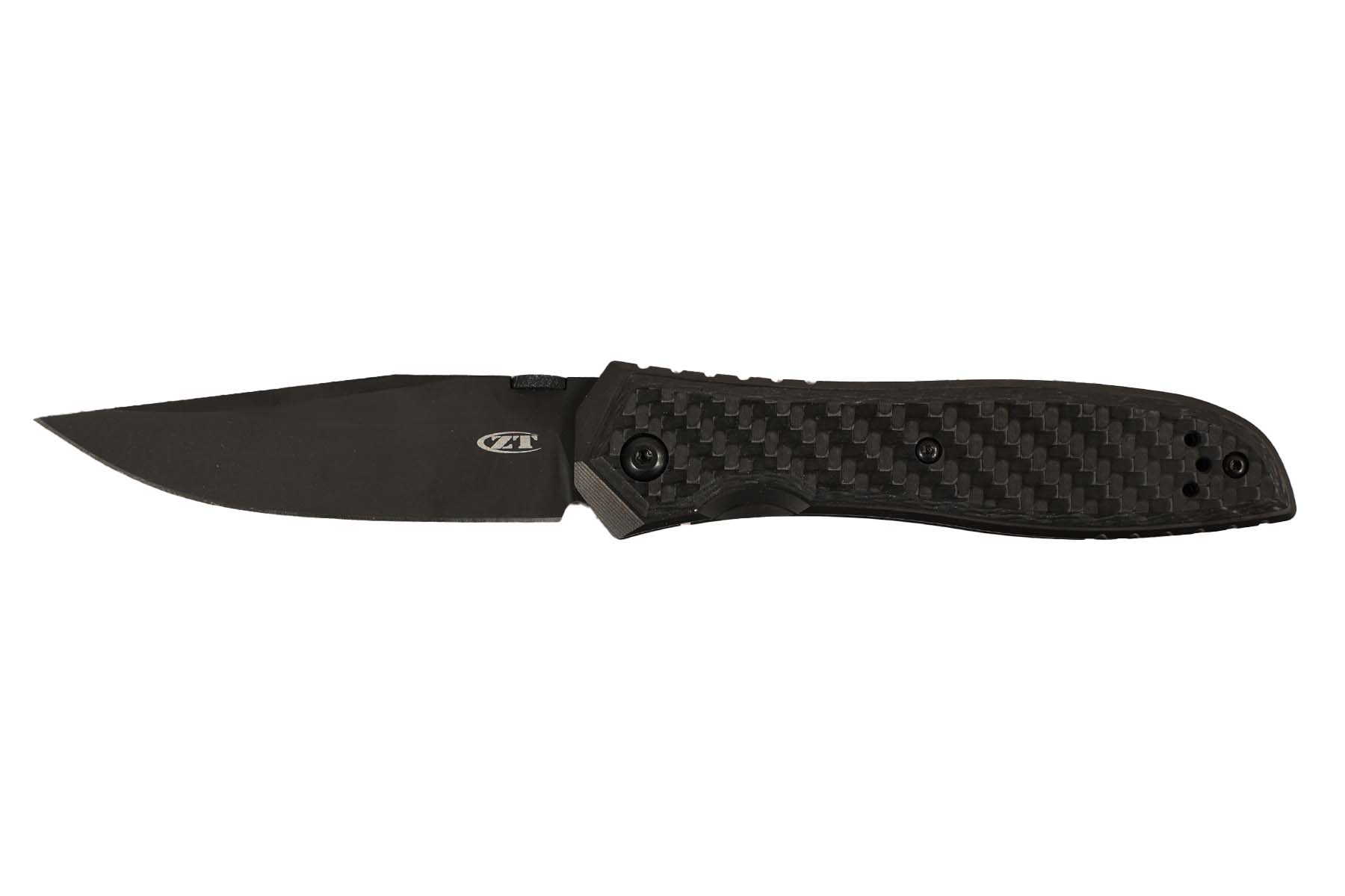 Couteau pliant Zéro Tolérance - manche 11 cm fibre de carbone noir