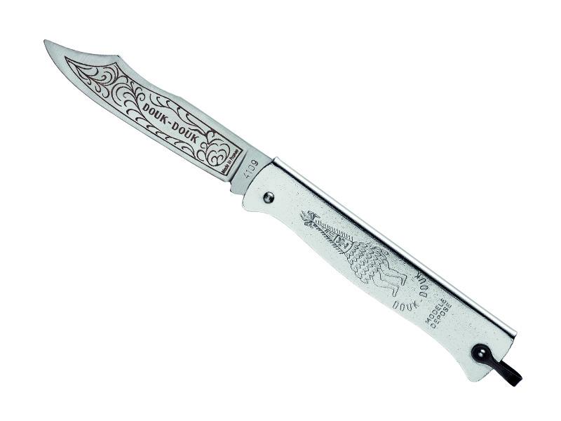 Couteau Douk Douk - manche 11 cm métal chromé sur nickel, avec bélière