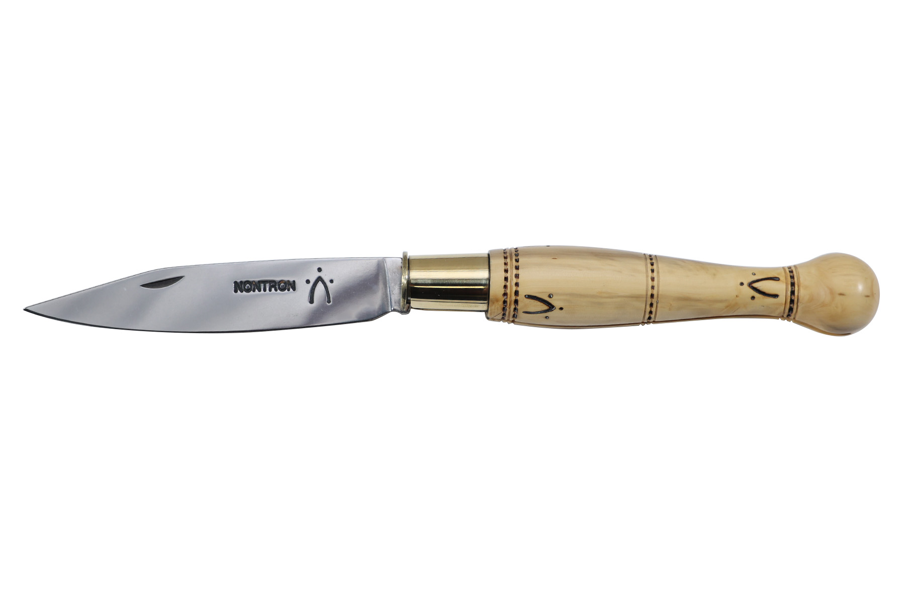Couteau Nontron - manche boule 12 cm buis