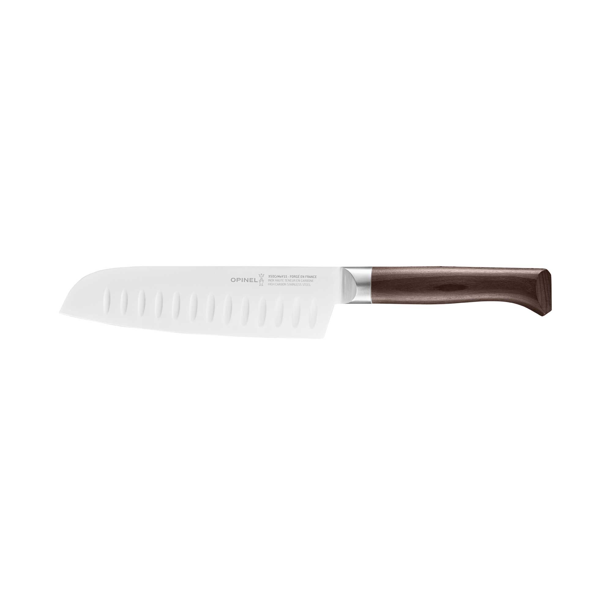 Couteau Opinel Les Forgés 1890 - santoku alvéolé 17 cm