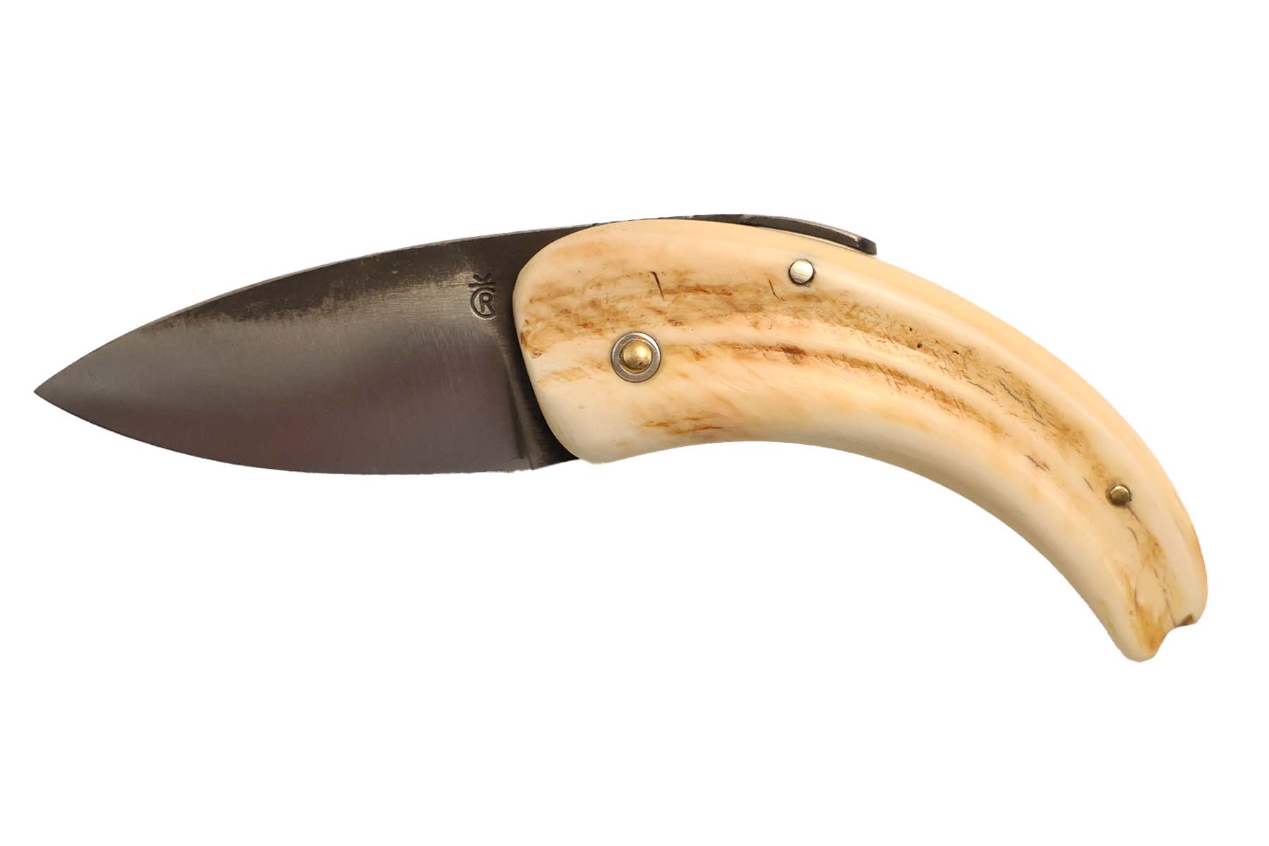 Couteau de poche artisanal le piémontais de Richard Ciachera - pointe de Phacochère