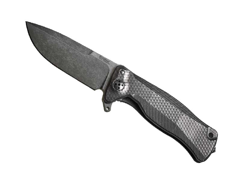 Couteau pliant Lionsteel SR 11 - manche monobloc SOLID® 12 cm titanium 6AL4V noir