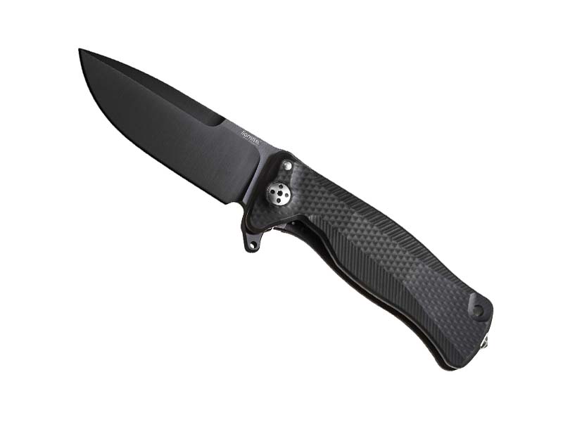 Couteau pliant Lionsteel SR11 - manche monobloc SOLID® 12 cm aluminium noir