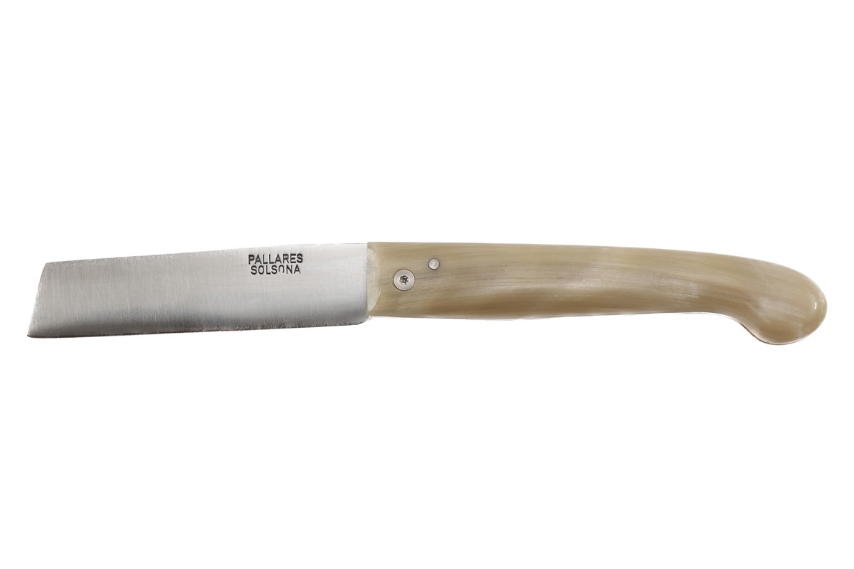 Couteau pliant Pallarès Solsona - Couteau de poche Pescador n°1 en corne - 9 cm acier carbone