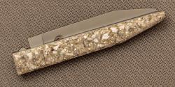 Couteau pliant Le Terril par Charles Canon - manche 12 cm en coquilles d'huitres