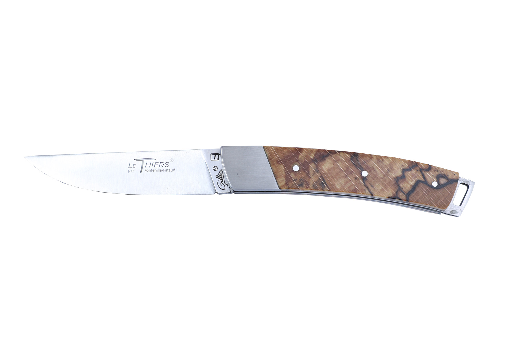 Couteau Le Thiers Pocket de Fontenille Pataud fait main - Hêtre debout