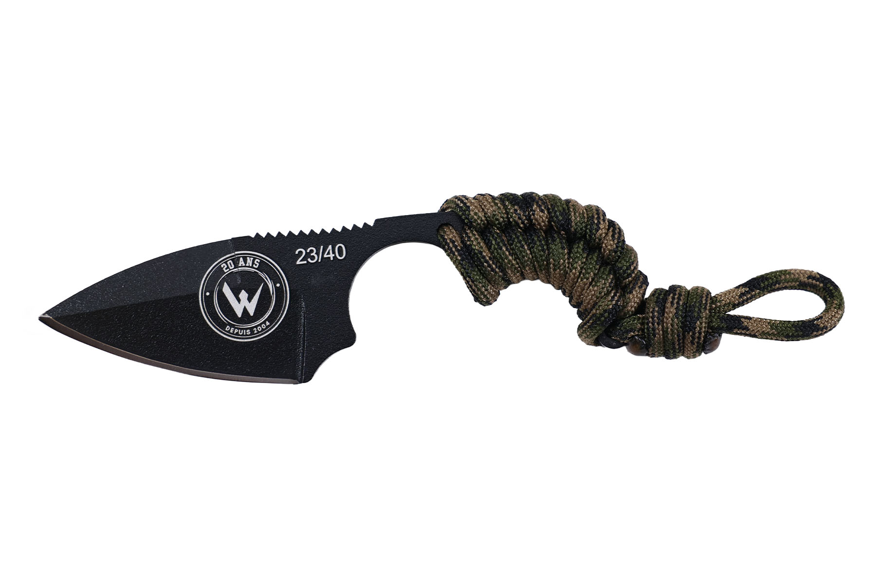 Couteau Wildsteer Krill édition limitée 20 ans - lame noire - paracorde