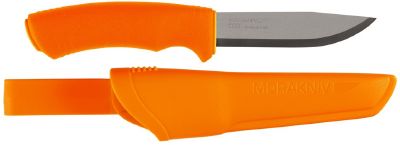 COUTEAU SUEDOIS MORA BUSHCRAFT MANCHE ORANGE