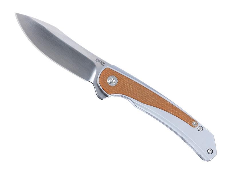 Couteau pliant CRKT Padawan - manche 10,5 cm acier inox + inserts micarta orange