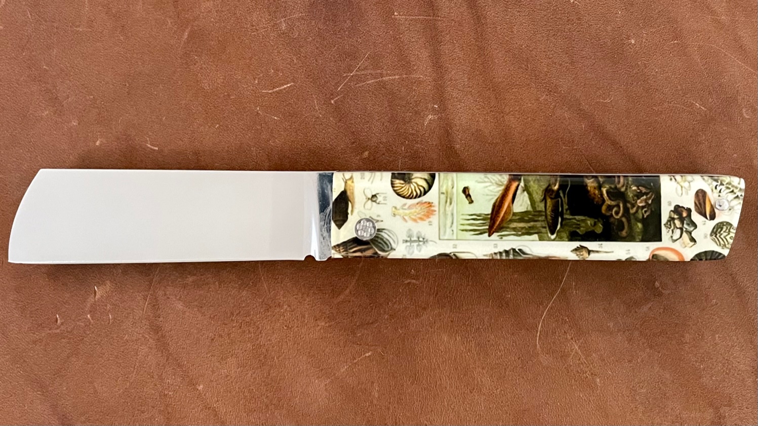 Couteau pliant modèle "le Snard" par thomas Fleury motif crustacé
