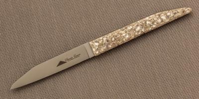 Couteau Le Terril par Charles Canon - manche 12 cm en coquilles d'huitres