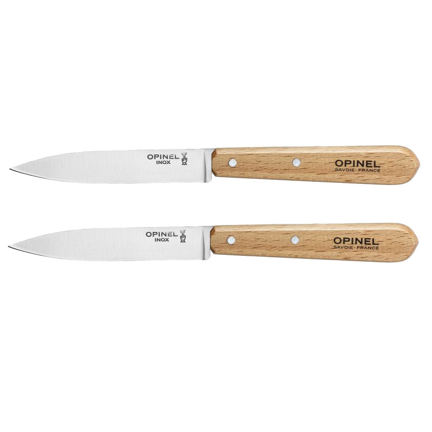 Lot de 2 couteaux d'office Inox Opinel N°112 - Manche hêtre