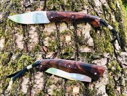 Couteau artisanal de fréderic Augé "Kraken" Bois de fer / 90MCV8