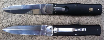 Couteau Automatique Mikov Predator - manche synthétique noir avec clip