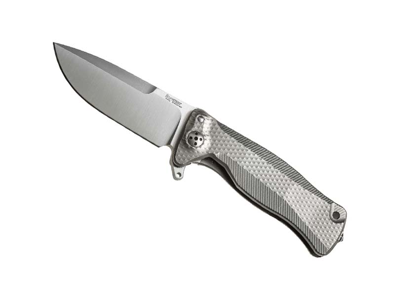 Couteau pliant Lionsteel SR11 - manche monobloc SOLID® 12 cm titanium 6AL4V gris