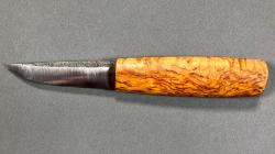 COUTEAU FIXE PUUKKO DE LAURENT JUHEL BOULEAU MADRÉ