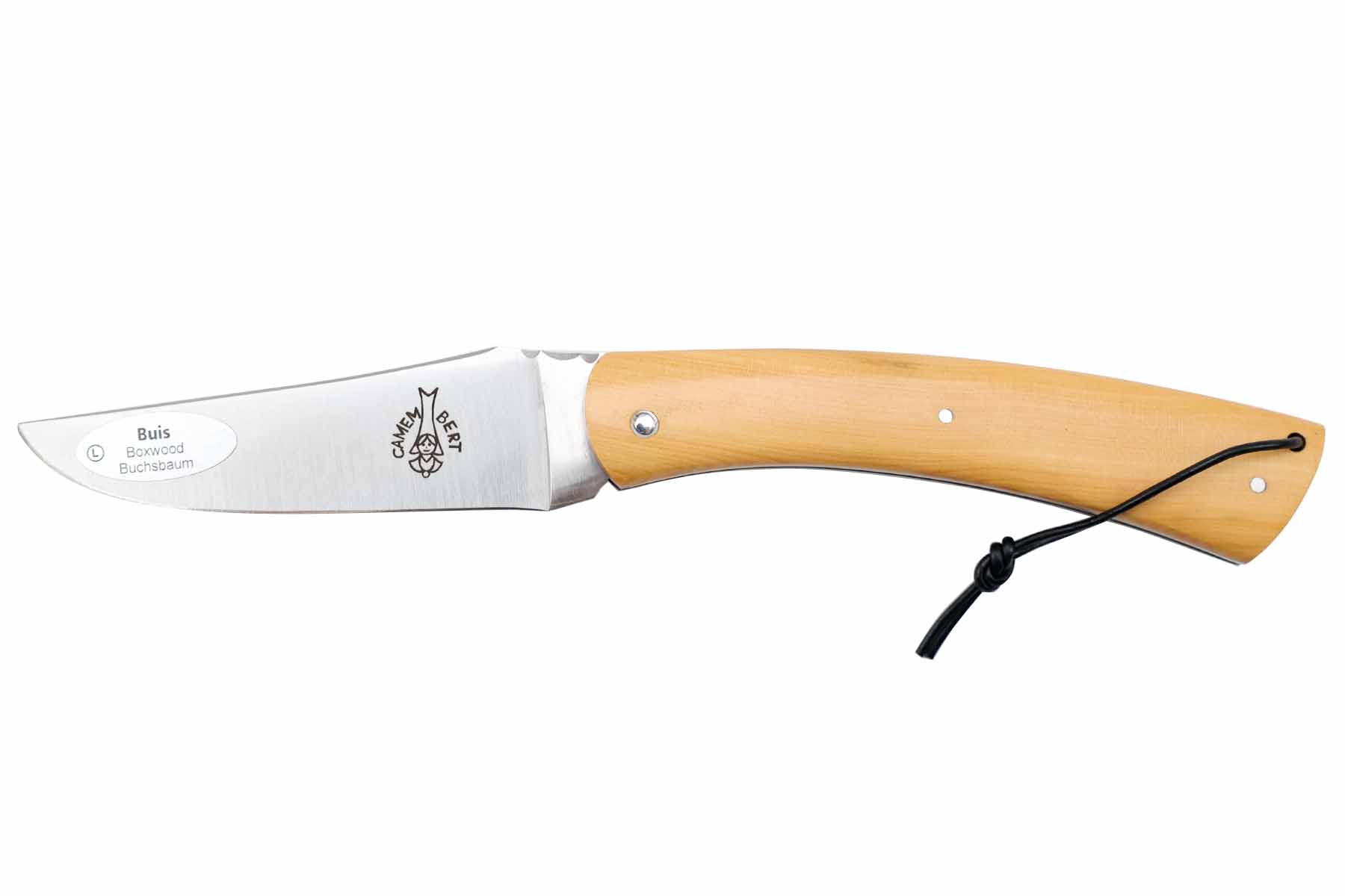 Couteau Régional cran forcé "Le Camembert"  buis - platines guillochées