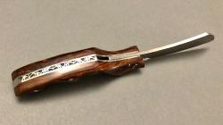 Couteau Le Phasme - Coutellerie Savignac Bois de fer Damasteel
