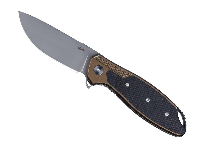 Couteau pliant CRKT Jake OD - manche 11,5 cm alu brun / G10 noir