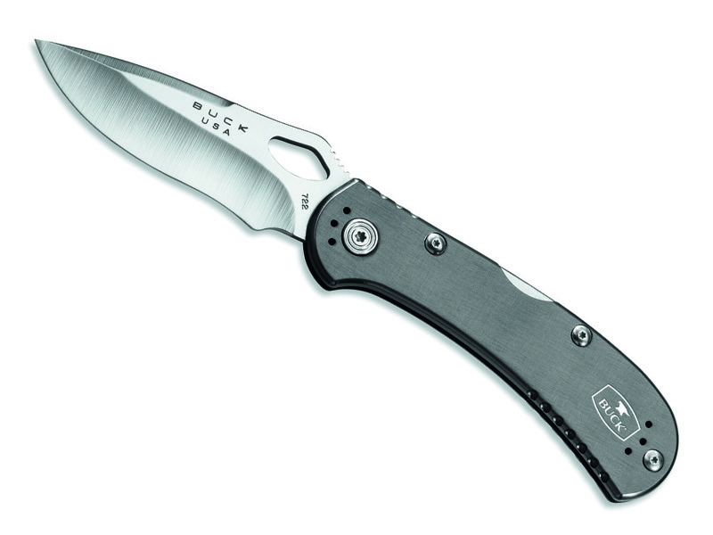 Couteau pliant Buck Spitfire n° 0722GYS1 - manche 11 cm aluminium anodisé gris