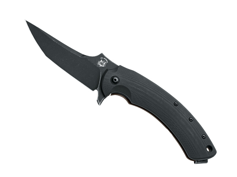 Couteau Fox Geco - manche 11,5 cm G10 noir au recto et titanium bronze au verso