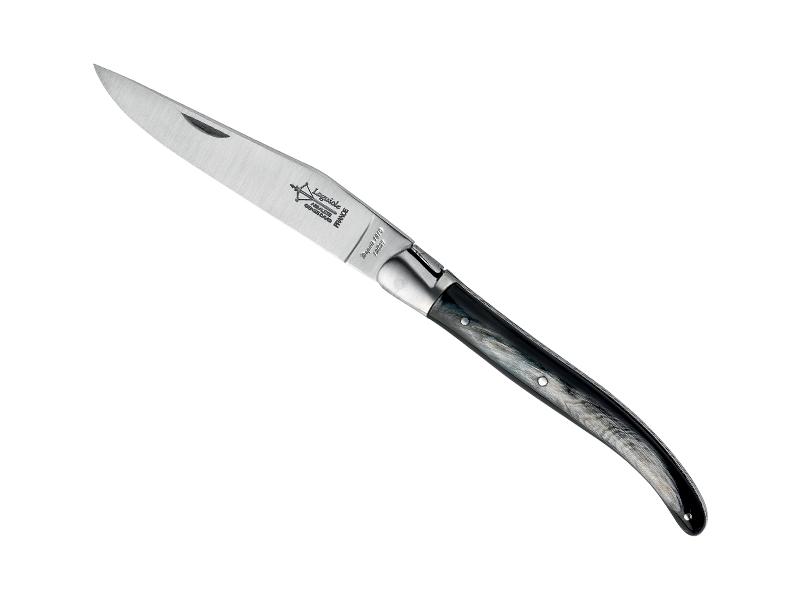 Couteau pliant Laguiole d'antan G. David Arbalète mitre inox mat - Manche corne 12 cm