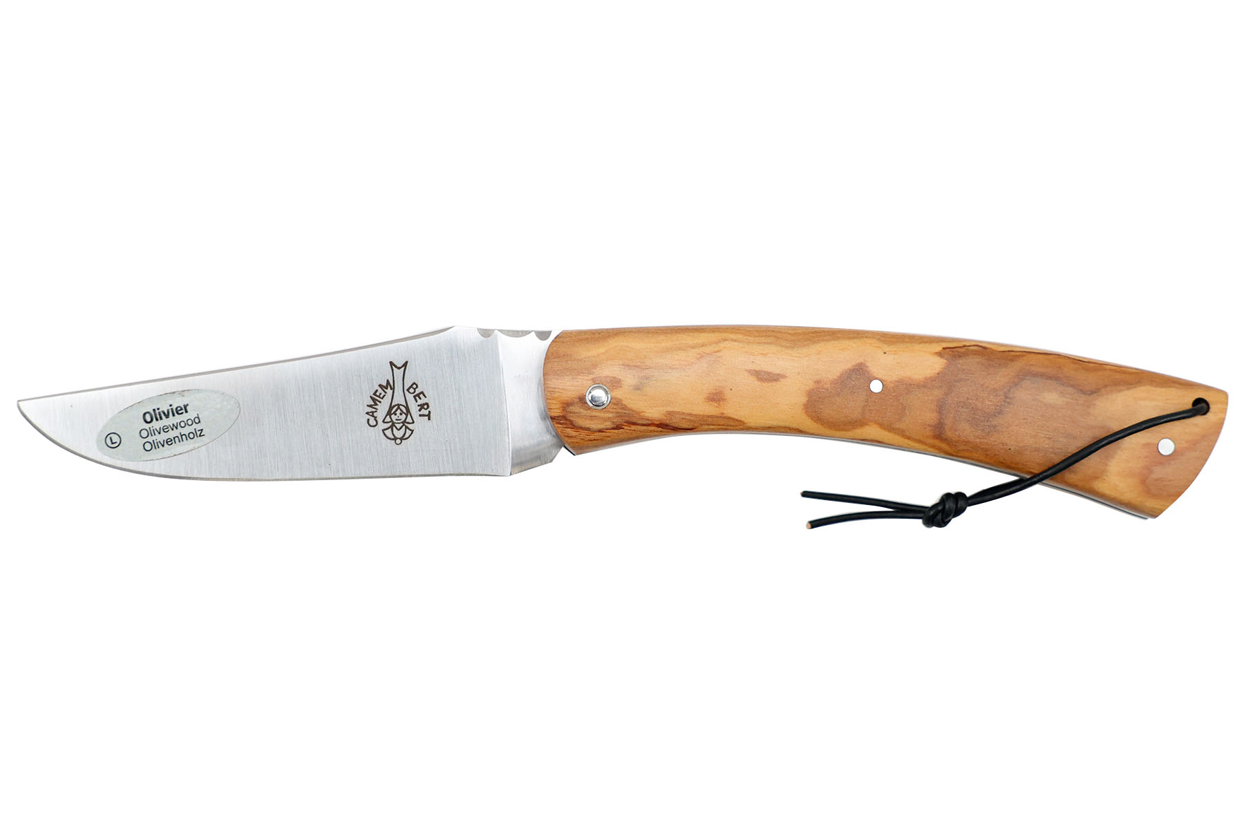 Couteau Régional "Le Camembert" olivier- platines guillochées
