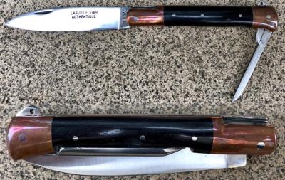 Couteau cran forcé LAGUIOLE AUTHENTIQUE ébène 2 pièces par THIERS ISSARD