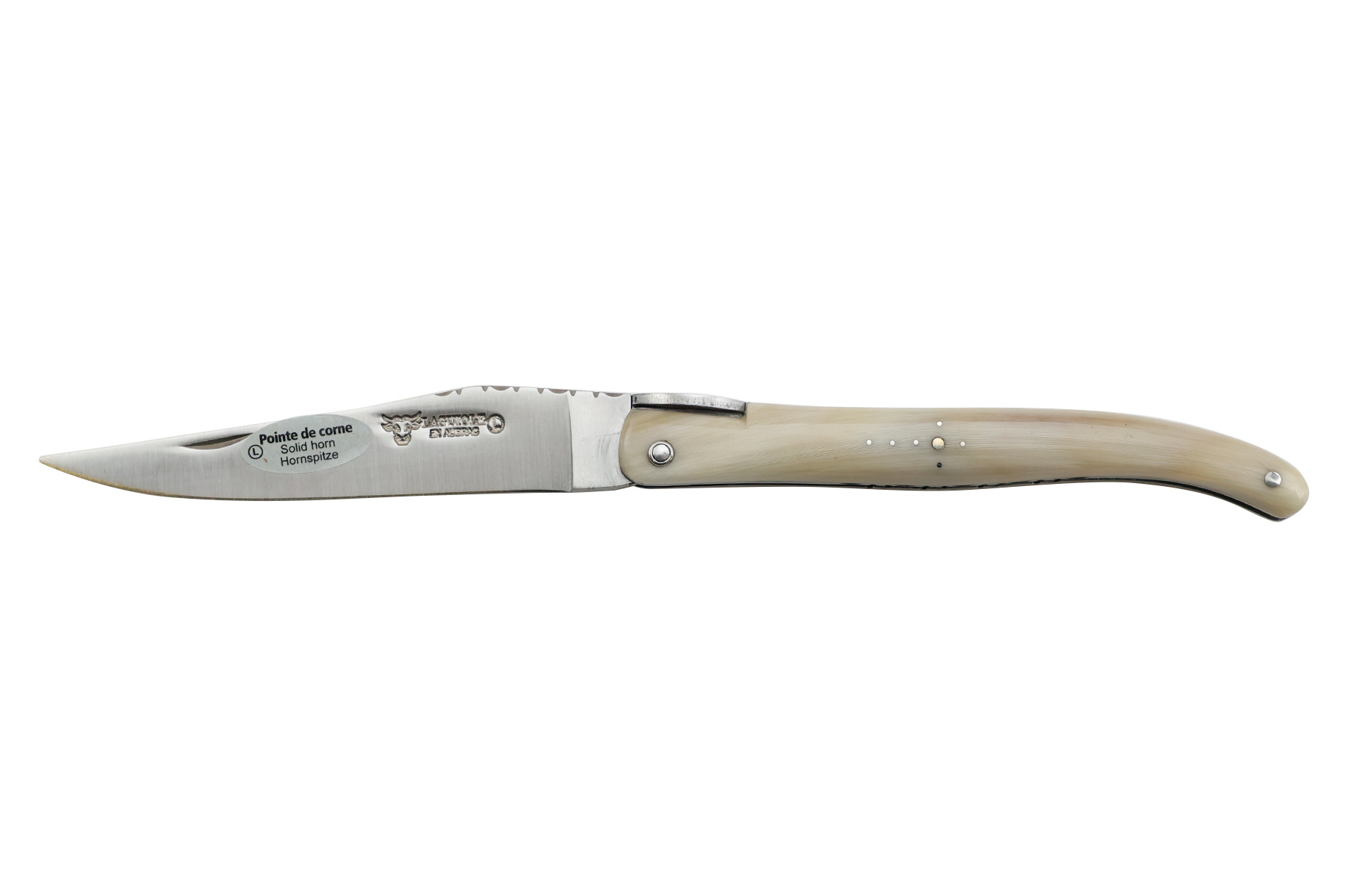 Couteau Laguiole en Aubrac modèle Origine Tour Eiffel - Pointe de corne blonde-36