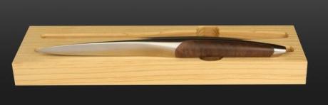 Coffret de deux couteaux de table Sknife pointes droites - noyer