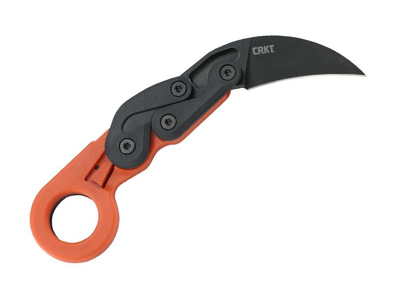 Couteau Karambit CRKT Provoke - manche 12,5 cm polyamide Grivory® orange avec anneau