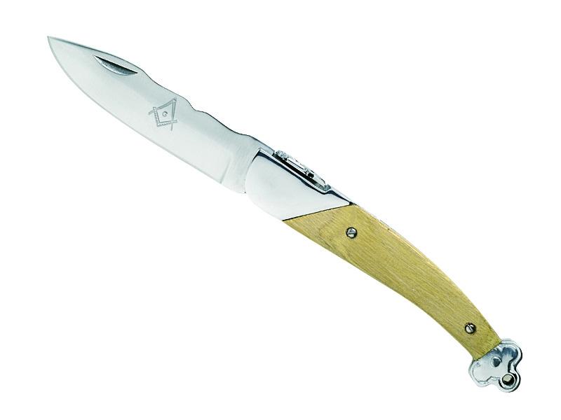 Couteau de Franc-Maçon - manche 12 cm acacia