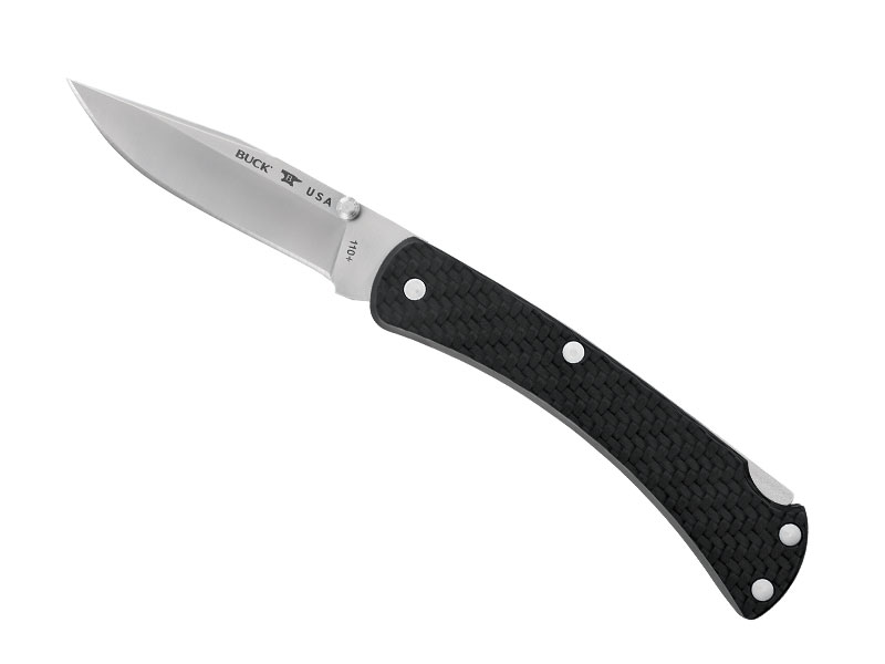 Couteau Buck Slim Select - manche 12.5 cm en fibre de carbone noir