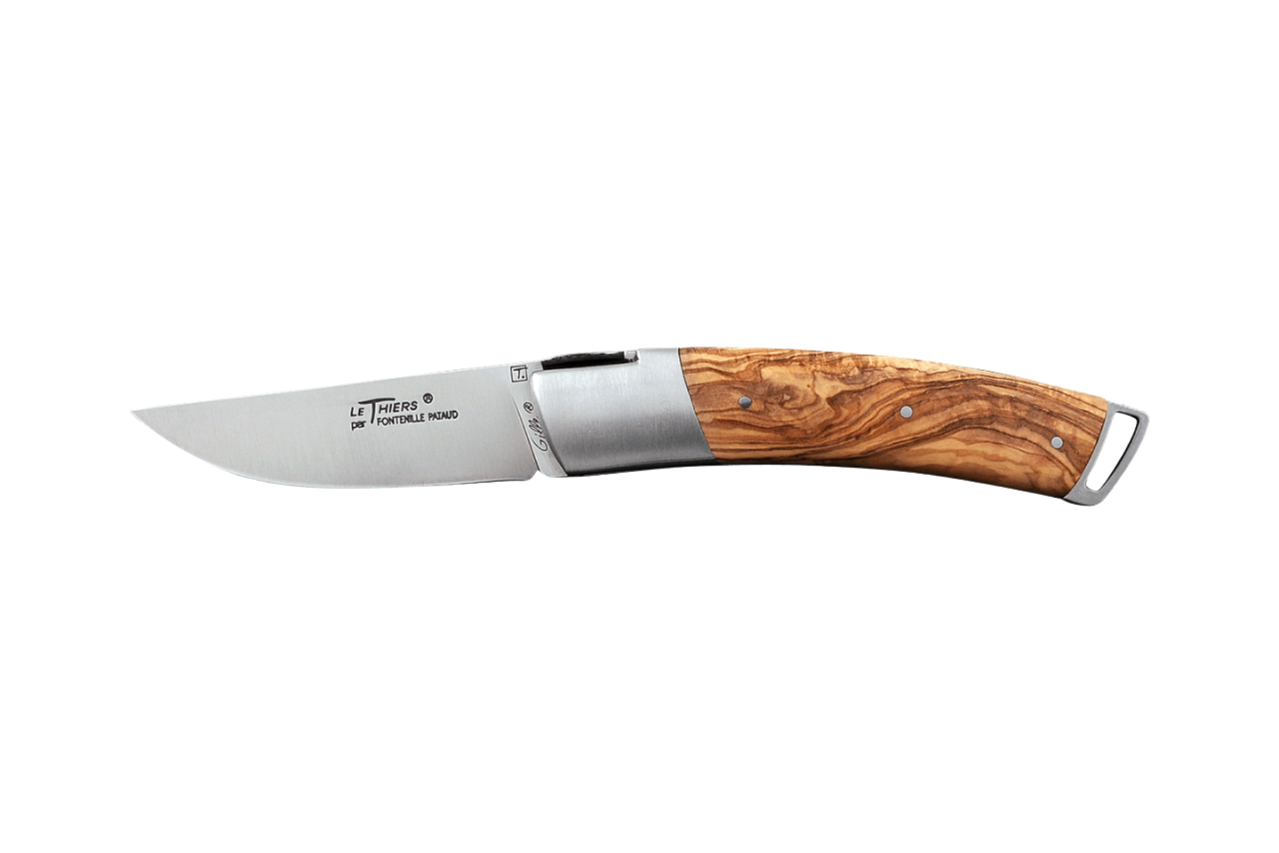 Couteau Le Thiers Gilles Gentleman Fontenille Pataud - manche 12 cm - olivier