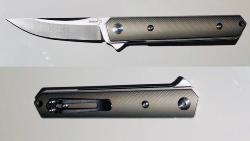 Couteau Böker plus " Kwaiker Mini Flipper Titan" - manche titane gris