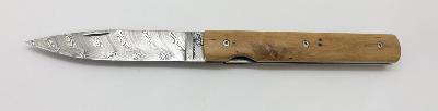Couteau Perceval "Le Français" genevrier à lame damas