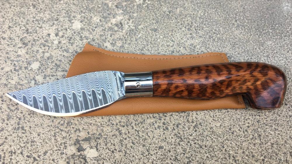 Couteau pliant artisanal de Roberto Ottonello - Amourette lame Damas