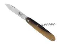 Couteau Douris Chastel Navette 2 pièces - manche 10 cm pointe de corne blonde