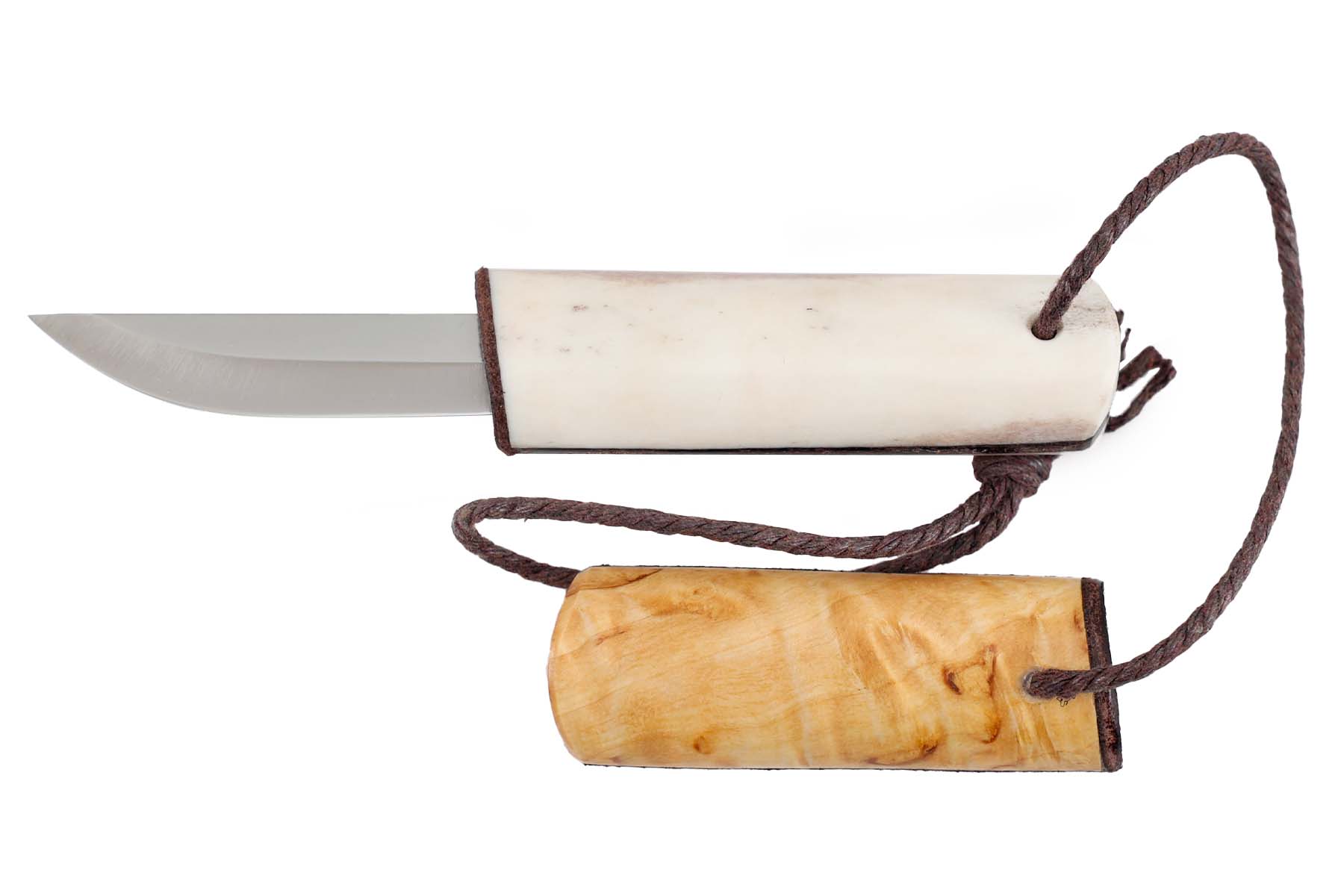 Couteau de poche nordique bouleau et Bois de Renne de Eräpuu