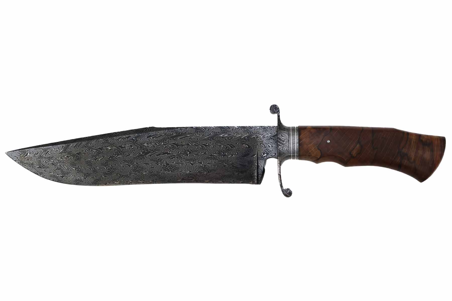 Couteau fixe de chasse du coutelier Fernando Cabral -  hêtre échauffé