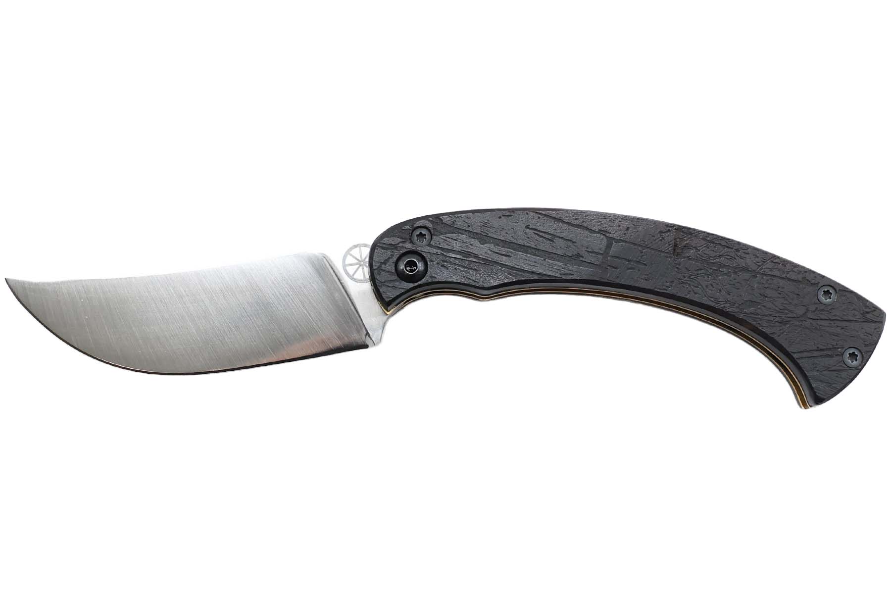 Couteau pliant piémontais par Animus Knives modèle "Ether" - ébène