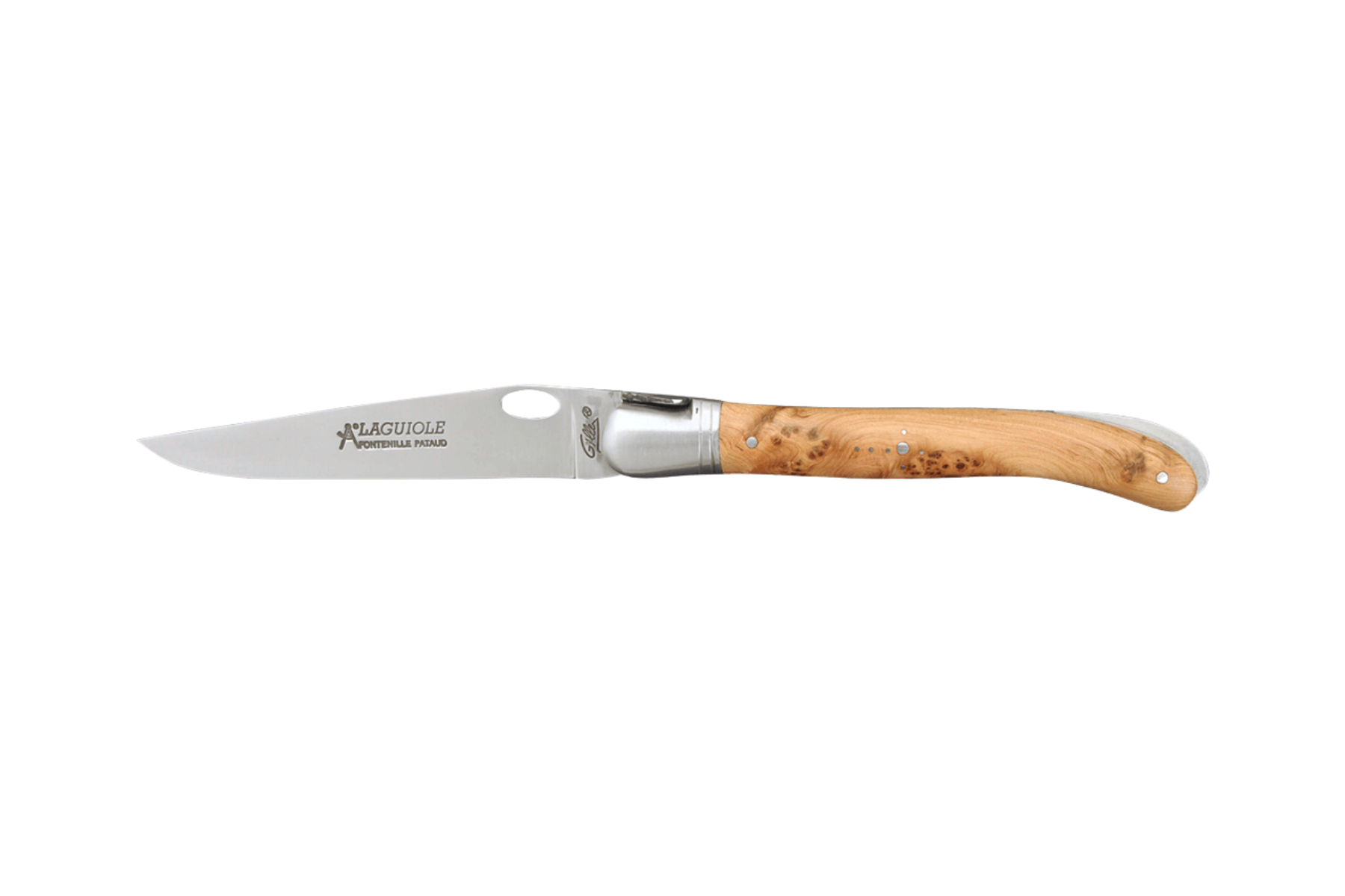 Couteau Laguiole Gilles Fontenille Pataud Nature - manche 12 cm genévrier