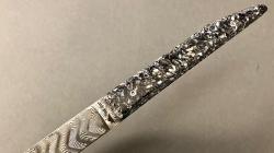 Couteau Le Terril Damasteel par Charles Canon - manche en coquilles de moules  Damasteel