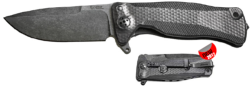 Couteau pliant Lionsteel SR 11 - manche monobloc SOLID® 12 cm titanium 6AL4V noir