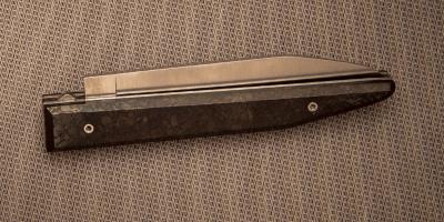 Couteau par Charles Canon manche en charbon poli "Le Terril"