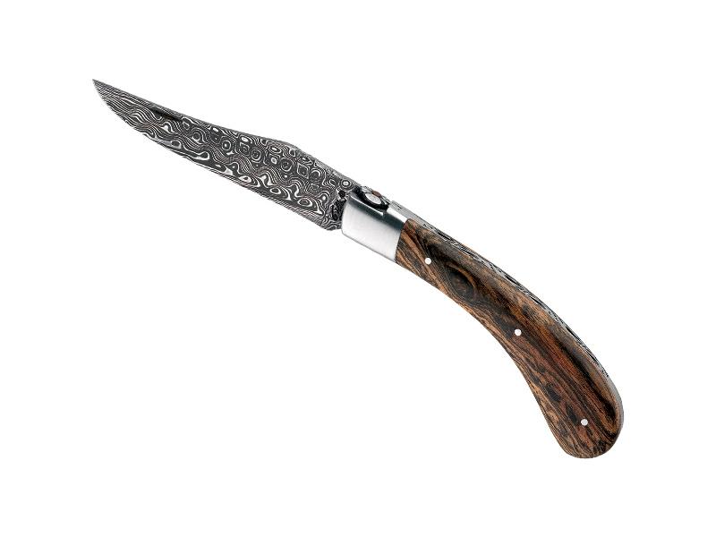 Couteau pliant Le Capuchadou Damas  Fontenille Pataud - manche 12 cm en bocote